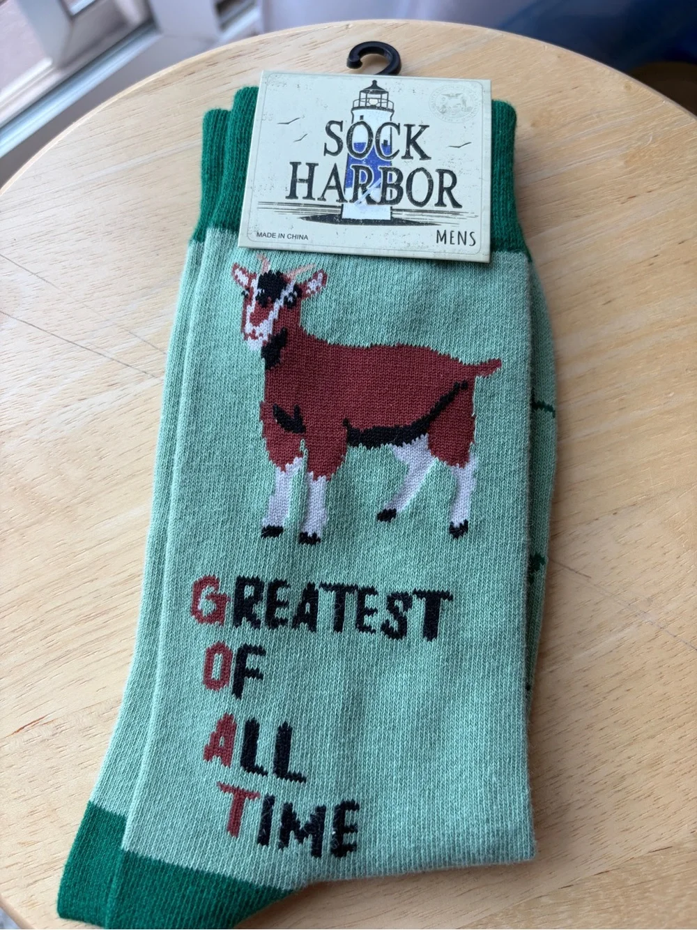 NWT Sock Harbor GOAT Greatest of All Time Novelty Crew Socks Unisex Y9